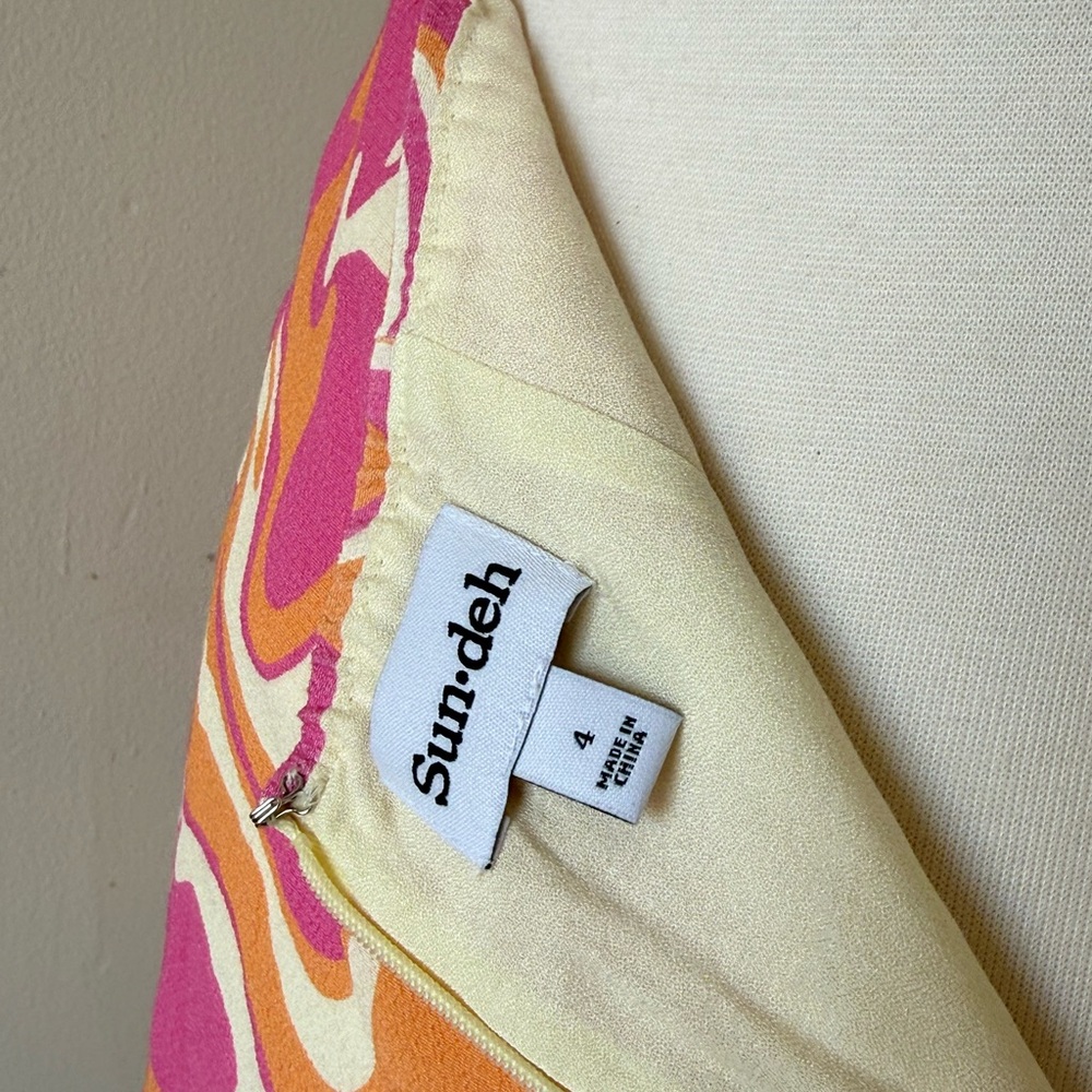 Aritzia Sunday Best Pink & Orange Swirl Mini Skirt – Size 4 - Picture 6 of 8
